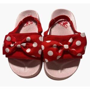 Disney Minnie Mouse Toddler Girls Red & Pink Polka Dot Sandals Size 7/8